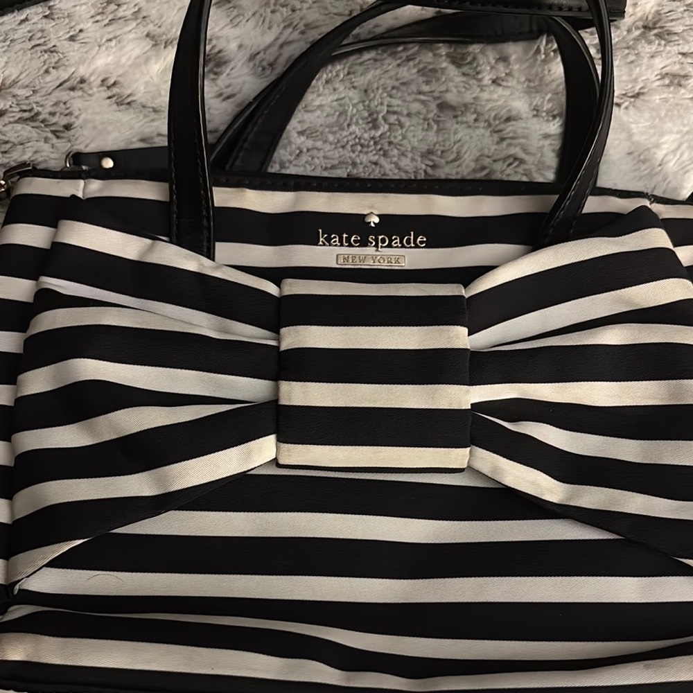 Kate Spade striped bow croosbody bag